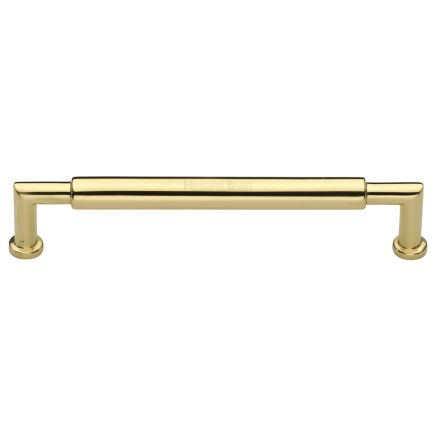 Heritage Brass Cabinet Pull Bauhaus Round Design 254mm CTC Polished Brass Finish