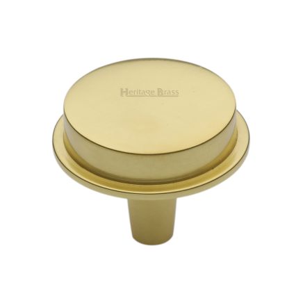 Heritage Brass Flat Round Knob Design 38 mm Polished Brass finish