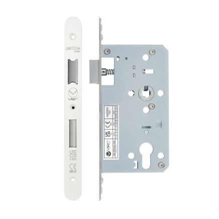 Zoo Hardware 2 Piece - DIN euro sashlock - 72mm c/c - backset 60mm - radius - White