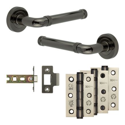 Complete Midtown Door Handle Pack - Internal Doors - Black Nickel - 64mm / 3-inch Hinges - JE-G1B-BN