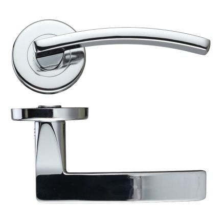 Zoo Hardware Toledo lever on round rose - Polished Chrome