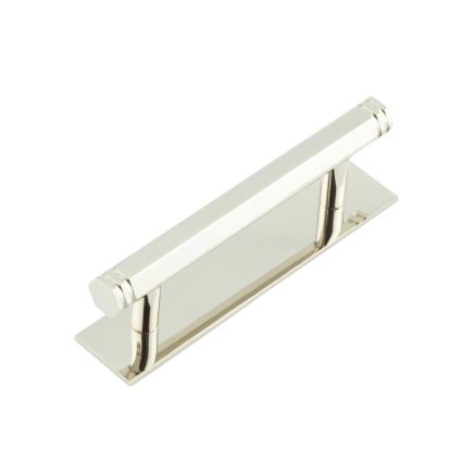 Hoxton Nile Cabinet Handles 96mm Ctrs Plain Backplate Polished Nickel - By Frelan Hardware - HOX-350PN-5050PN