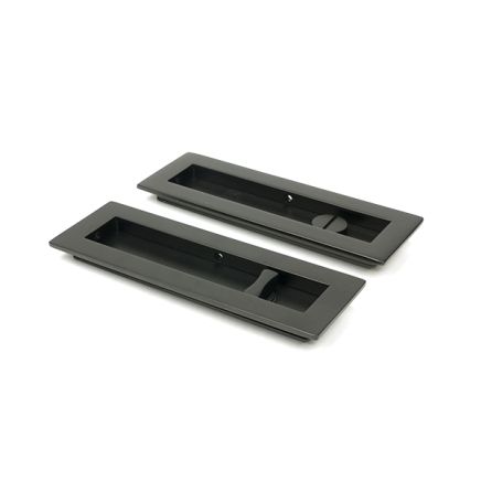 Aged Bronze 175mm Plain Rectangular Pull - Privacy Set