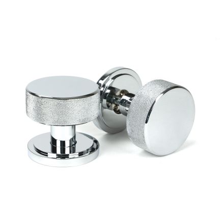 Polished Chrome Brompton Mortice/Rim Knob Set (Art Deco)