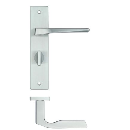 Zoo Hardware Lyra Lever Bathroom (57mm c/c) On Backplate - 190x42mm - Satin Chrome