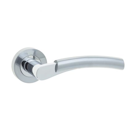 Capri Door Handle on Rose Polished Chrome/Satin Chrome - By Frelan Hardware - JV860PCSC