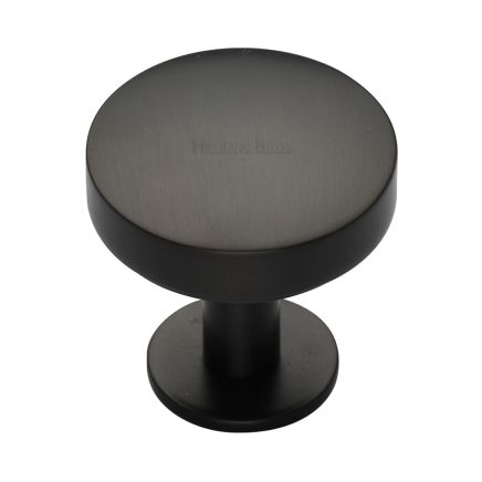 Heritage Brass Cabinet Knob Domed Disc Design with Rose 38mm Matt Bronze finish