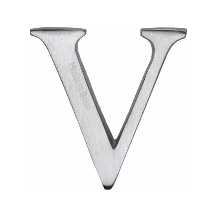 Heritage Brass Alphabet V Pin Fix 51mm (2") Satin Chrome Finish