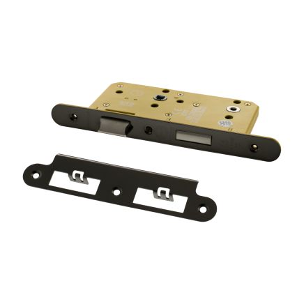 Atlantic DIN Radius Heavy Duty Bathroom Lock Single Turn 60mm backset - Black Nickel
