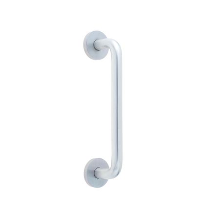 Aluminium 19mm D Shape Pull handle Rose Fixing SAA Finish 305x19mm Satin Anodised Aluminium - By Frelan Hardware - J1057