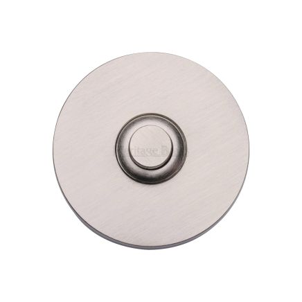 Heritage Brass Round Bell Push Satin Nickel finish