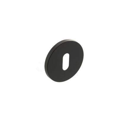 Millhouse Brass Key Escutcheons on 5mm Slimline Round Rose - Urban Dark Bronze (Pair)