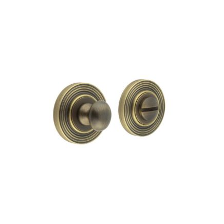 Burlington Turns & Releases Inner 1 Reeded Rose Antique Brass - By Frelan Hardware - BUR-80AB-53AB