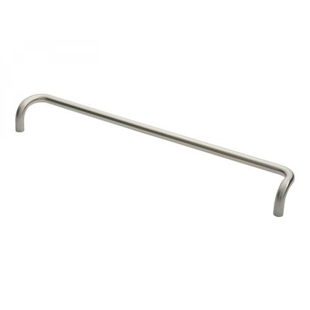 19mm Cranked Pull Handle 600mm Centres - Satin Stainless Steel