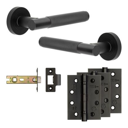 Complete Bari Door Handle Pack - Internal Doors - Black - By Frelan Hardware - JE-D4A-MB