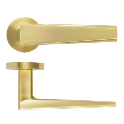 Zoo Hardware Veloce Lever On Round Rose - Satin Brass
