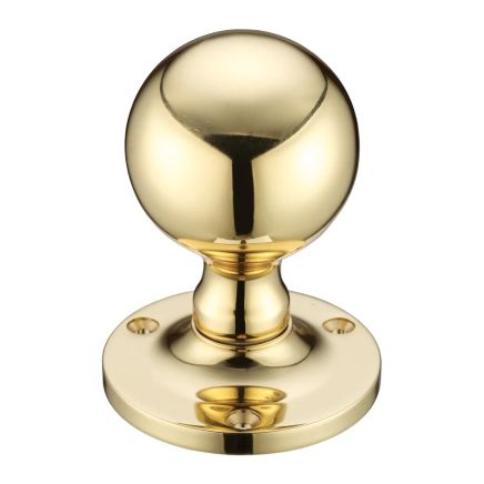 Zoo Hardware Ball Mortice Knob Furniture 62.5mm Rose dia. - Polished Brass