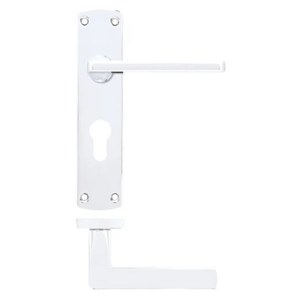 Zoo Hardware Leon lever on euro backplate - Polished Chrome