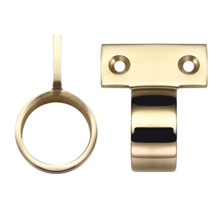 Zoo Hardware Window Sash Ring Vertical Fix - 28mm - Polished Brass