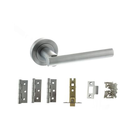 Atlantic Nebraska Door Pack Bundle (2.5" Latch, 3"x2" Hingesx3) - Satin Chrome