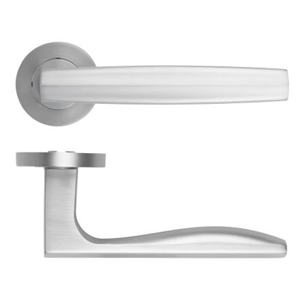 Zoo Hardware Appenine Lever On Round Rose - Satin Chrome