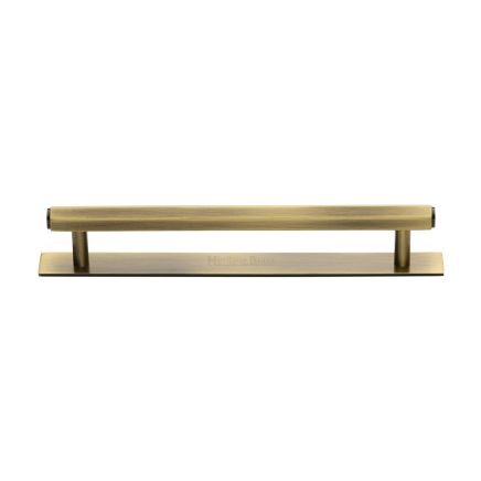 Heritage Brass Cabinet Pull Hexagonal Design with Plate 160mm CTC Antique Brass Finish