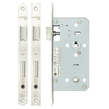 Zoo Hardware Din bathroom - 78mm c/c - backset 55mm - Satin Stainless