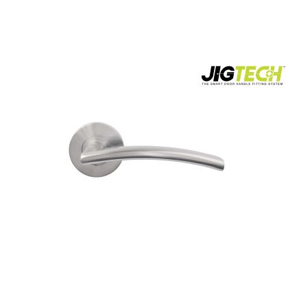 Jigtech Sabre Lever On Rose Satin Chrome