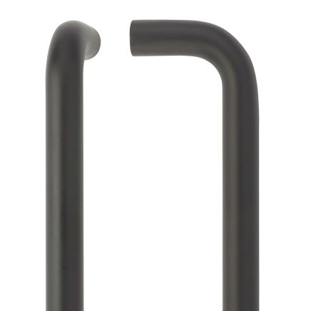 Zoo Hardware 19mm D Pull Handle - 300mm Centers - Grade 304 - Bolt Through Fixings - Black