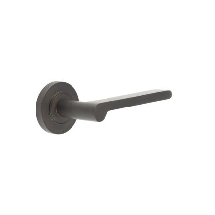 Fitzrovia Door Handles Plain Rose Dark Bronze - By Frelan Hardware - BUR15KIT79