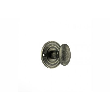 Old English Solid Brass Oval WC Turn and Release - Distressed Silver