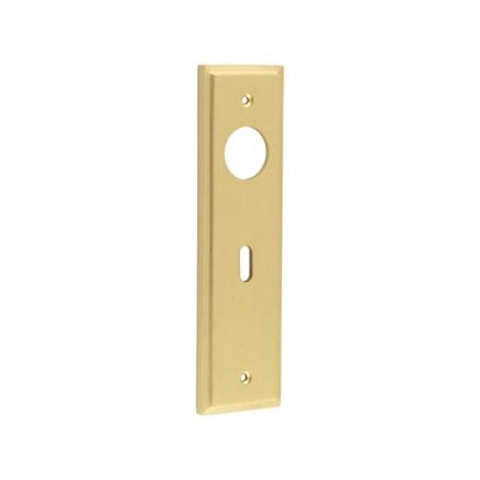 Burlington II Lever Plate Choices Lock Satin Brass - By Frelan Hardware - BUR451SB