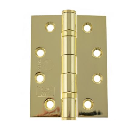 Atlantic Ball Bearing Hinges Grade 13 Fire Rated 4" x 3" x 3mm - Polished Brass (Pair)