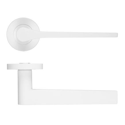 Zoo Hardware Gio Lever On Round Rose - White
