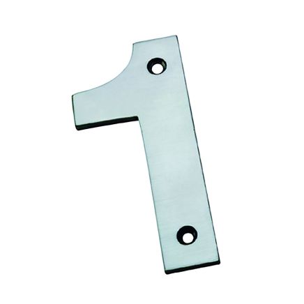Numerals Number 1 - Satin Stainless Steel