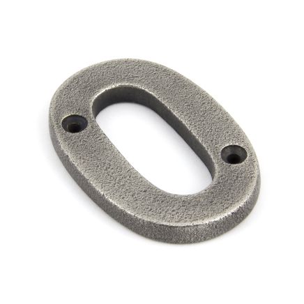 Antique Pewter Numeral 0
