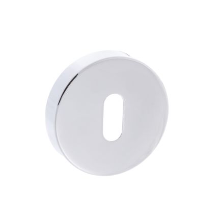 Forme Key Escutcheons on Minimal Round Rose - Polished Chrome