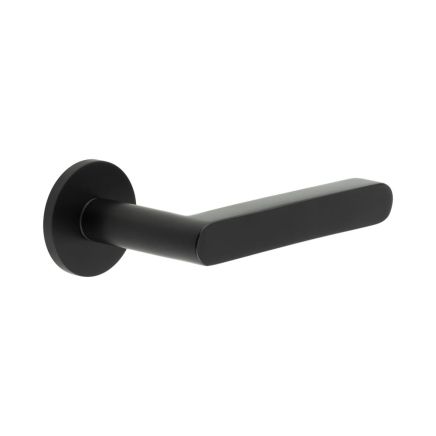 CR-101 Black Sprung Round Rose Door Handle - By Frelan Hardware - CR-101A1MB