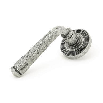 Pewter Avon Round Lever on Rose Set (Beehive Rose)