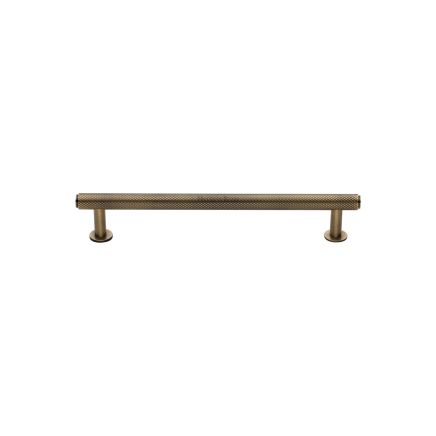 Heritage Brass Cabinet Pull Knurled Design with 16mm Rose 96mm CTC Antique Brass finish