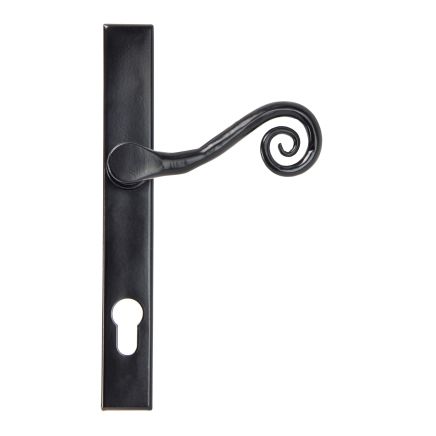 Black Monkeytail Slimline Lever Espag. Lock Set - RH