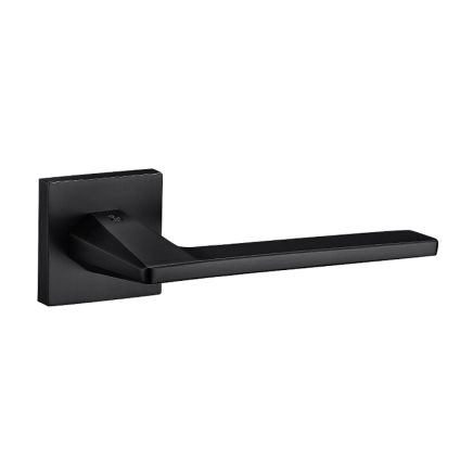 Oro & Oro Sienna Lever Door Handle on Square Rose - Matt Black (Pair)