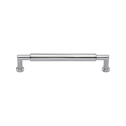 Heritage Brass Cabinet Pull Bauhaus Round Design 101mm CTC Satin Chrome Finish
