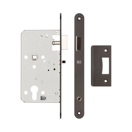 72mm Dark Bronze Din Euro Nightlatch Radiused 60mm Backset - By Frelan Hardware - JL-DNL60RDB