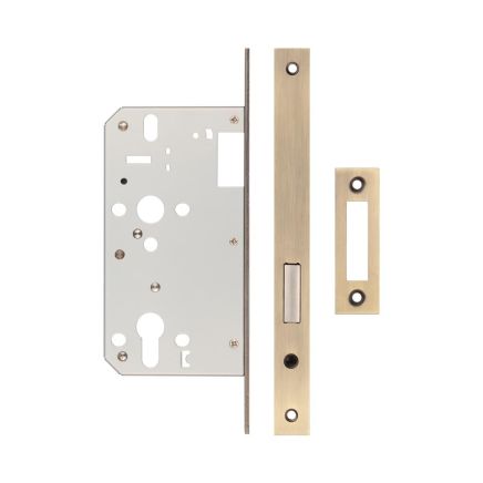 Jedo 72mm Antique Brass Din Euro Deadlock 60mm Backset - By Frelan Hardware - JL-DD60AB