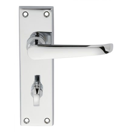 Victorian Ascot Lever On Wc Backplate - Polished Chrome