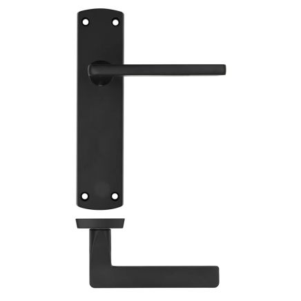 Zoo Hardware Leon lever on latch backplate - Matt Black