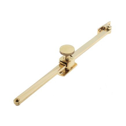 Jedo Sliding Screw Down Casement Stays 305mm Polished Brass - By Frelan Hardware - JV151PB