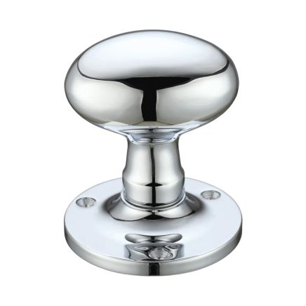 Zoo Hardware Oval Mortice Knob Furniture 62.5mm Rose dia. - Polished Chrome