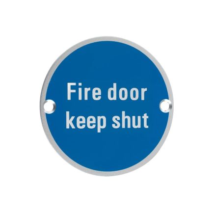 Zoo Hardware Signage - Fire Door Keep Shut - Satin Aluminium